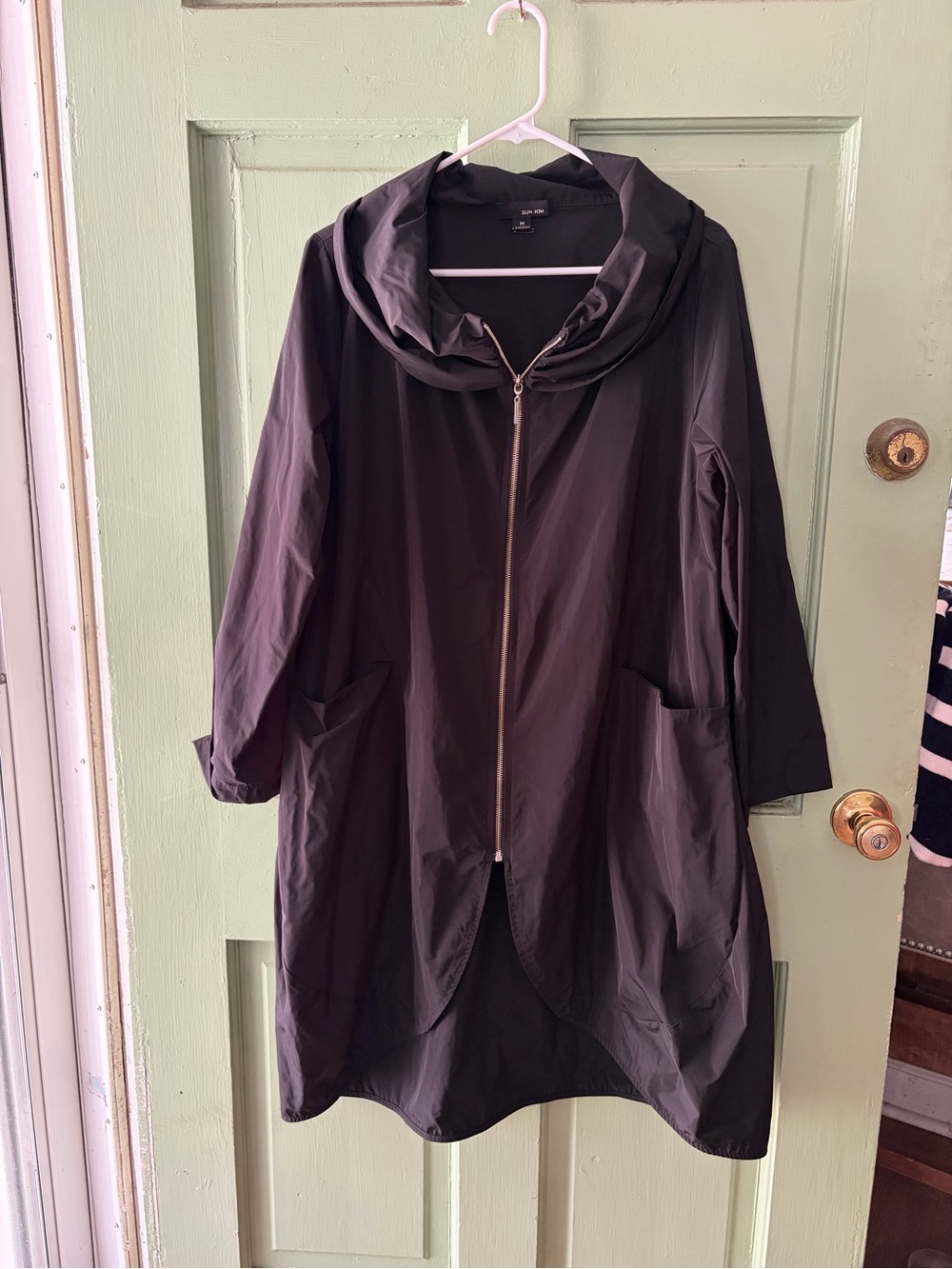 Sun Kim jacket cowl neck  full zip size medium new